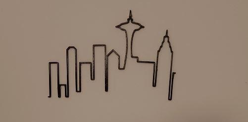 Frasier logo theme wallart Seattle city skyline