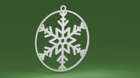 Snowflake 08 inside a bauble (Christmas tree ornament)