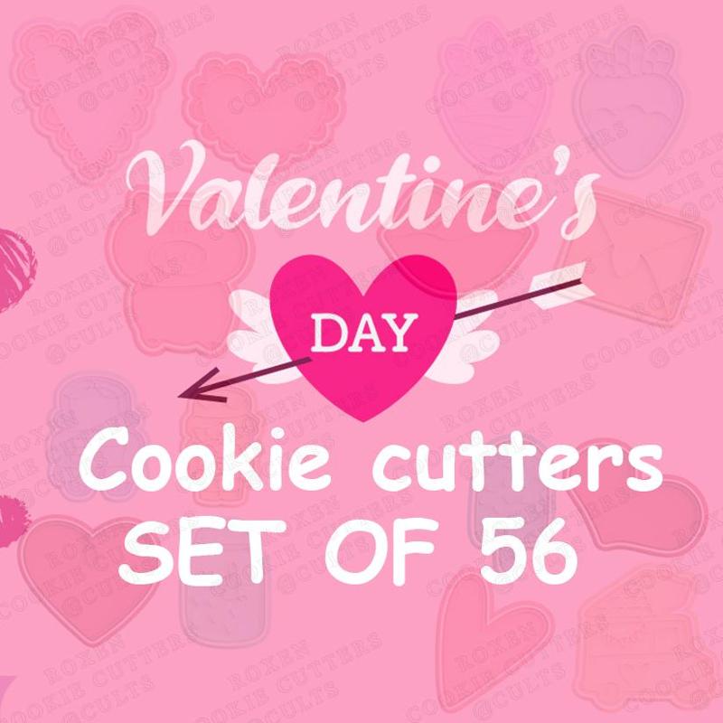 Valentines Day cookie cutter set of 56