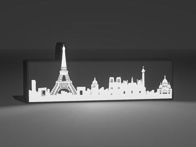 Paris Skyline Lightbox