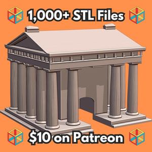 Ancient Greek Parthenon Style Reptile Shelter for Terrariums MineeForm FDM 3D Print STL File