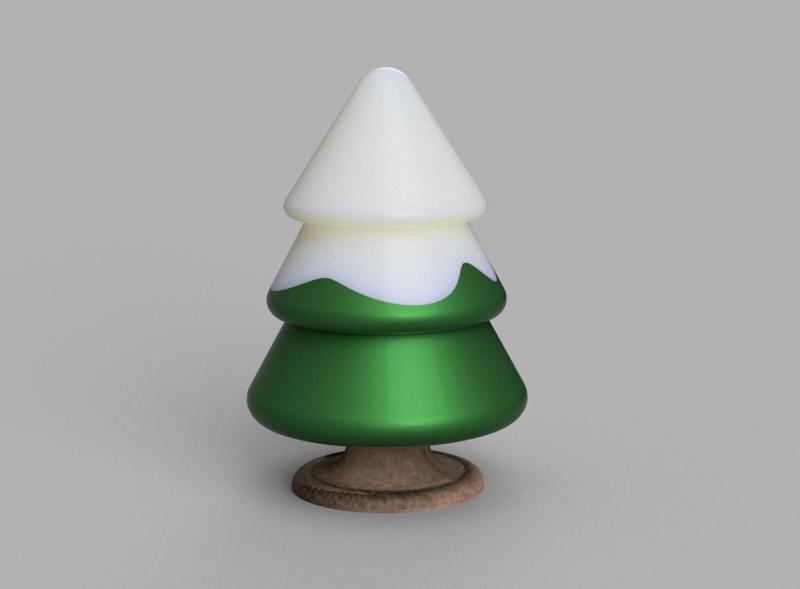 Small 3 parts Christmas Tree with snow on top