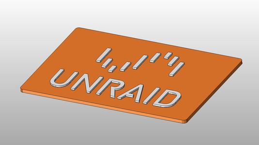 Unraid logo plate single-color printer edition