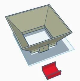 Trichter für Futter und der Dosierwalze   