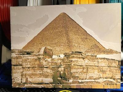 Pyramid and Sphinx (Hueforge)   