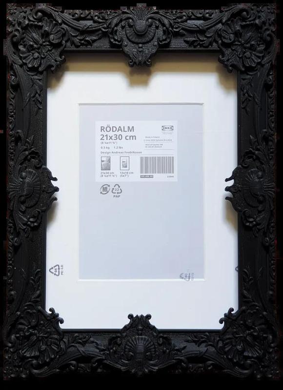 Clip-on Baroque Victorian decor for IKEA Rodâlm frame   