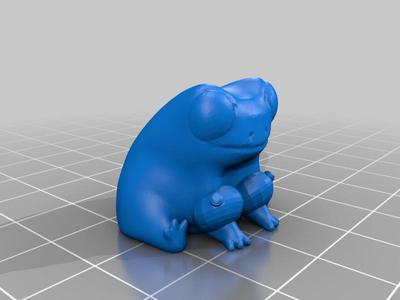 Fred the Frog but he's got arm floaties on