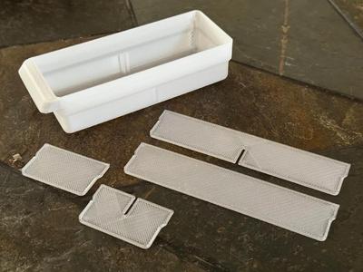 Small Parts Bin 36mm × 55mm × 139mm plus dividers   