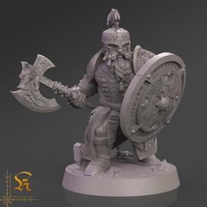 Dwarven Warrior 1 (28mm & 32mm & 75mm)