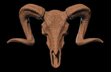 Ram Skull STL File for 3D Printing – Gothic Art Design