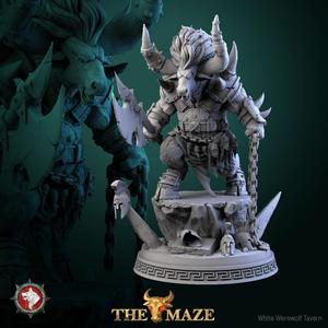 Minotaur 32mm and 75mm heroic miniature pre-supported