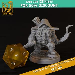 Dwarf Male Ranger - RPG Hero Character D&D 5e - Titans of Adventure Set 09