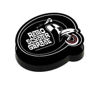 Retro Scooter Garage 2 LightBox LED Lamp