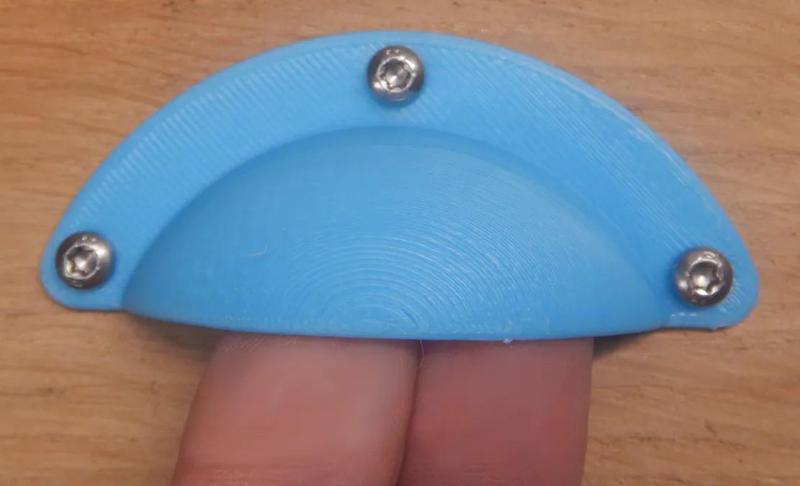 Muschelgriff Schubladengriff oval geschraubt; Oval shell handle drawer grip screwed   