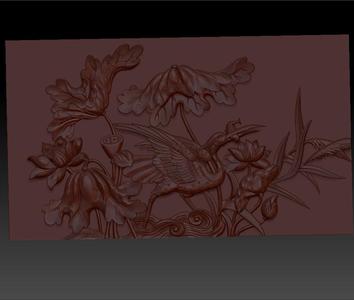 crane and lotus Chinese ancient pattern or texture