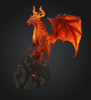 Low Poly Fearsome Fire Dragon   