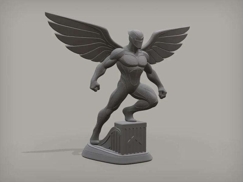 Thunderfalcon, Superhero Statue   