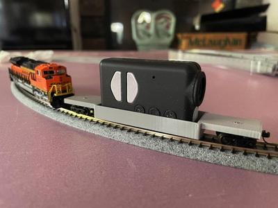 N Scale Train Video Camera Flatcar