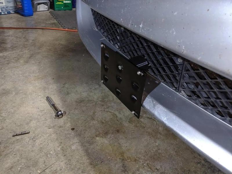 MR2 Spyder no-drill license plate holder   