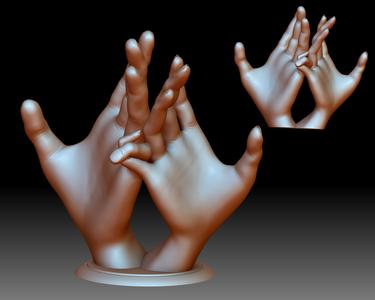 Hands couple love sign 3D printable model