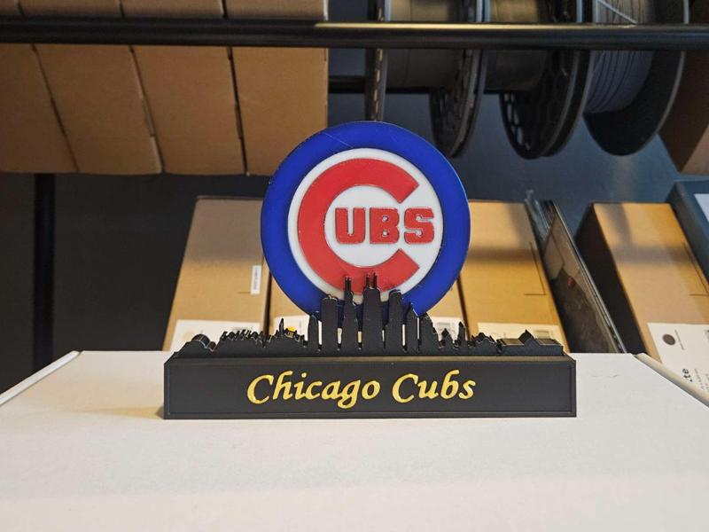 Chicago Cubs with skyline of Chicago MLB