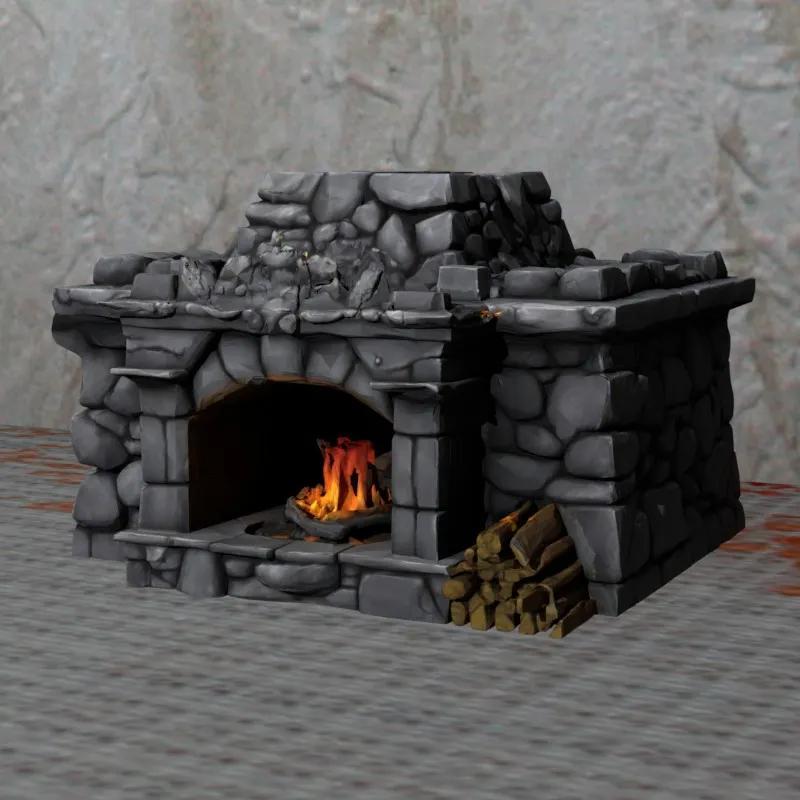 Wargame Diorama Square Oven Firerplace ( NO SUPPORT )   
