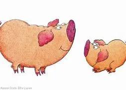Piggedy and Frederic . German Swine Cartoon   