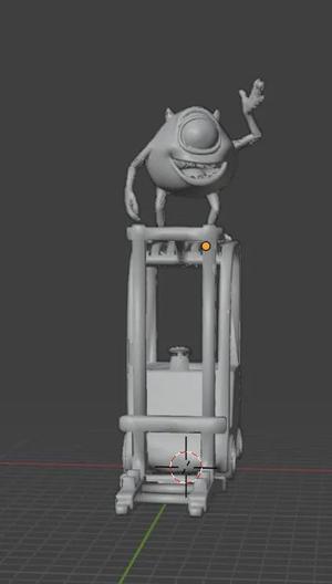 mike wazowski on forklift phone stand   