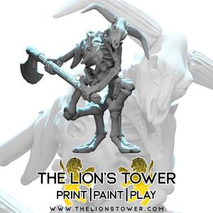 Skeletal Minotaur 1 (32mm scale large presupported miniature)