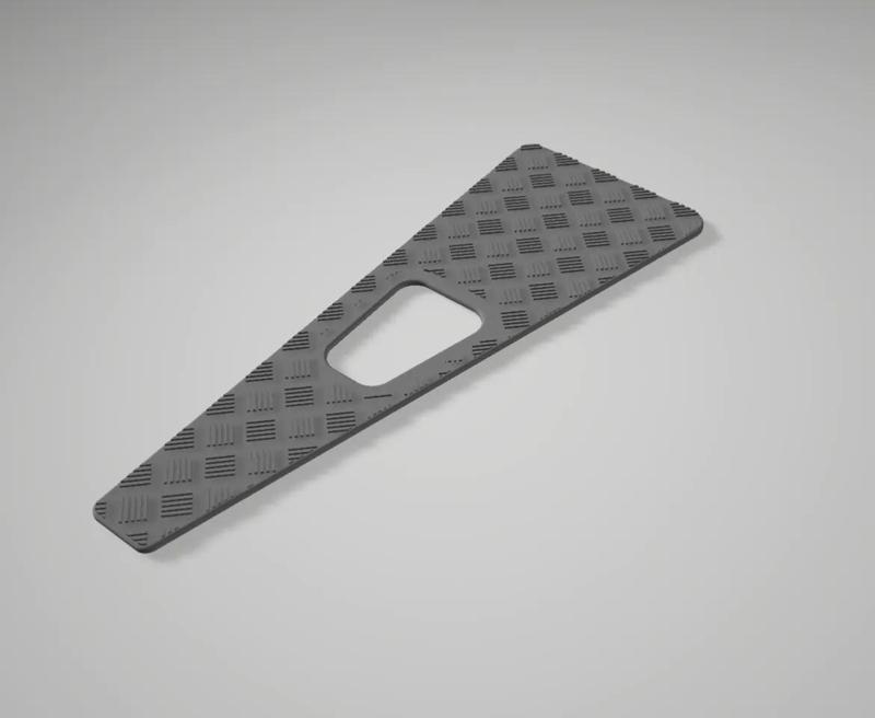 Landy checkered plate for hood  - shorter   