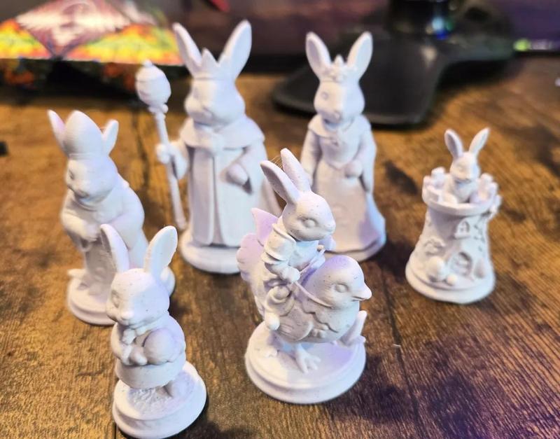 Easter Bunny Chess Pieces   