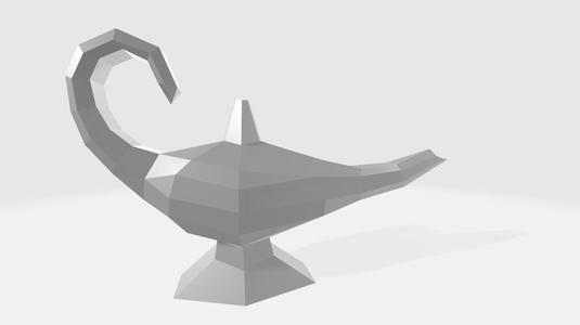 lowpoly genie lamp