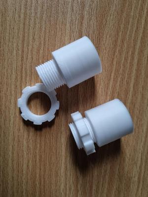 20mm Plain to screw conduit adapter with lock nut