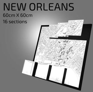 3D New Orleans | Digital Files | 3D STL File | New Orleans 3D Map | 3D City Art | 3D Printed Landmark | Model of New Orleans Skyline |3D Art