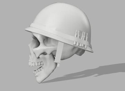 soldier skull with helmet