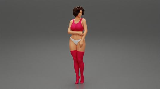 beautiful woman legs lingerie and stockings 3D Print Model