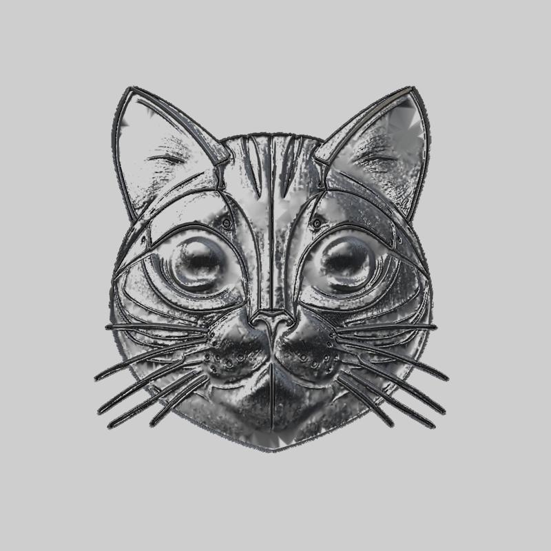 Cat Animal Metal Head