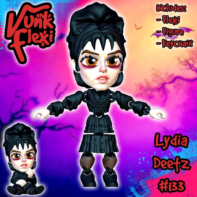 Beetlejuice Lydia Deetz Flexi Print-In-Place + figure & keychain
