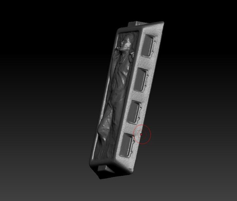 Star Wars .stl Han Solo Carbonite .3D action figure .OBJ Kenner style.