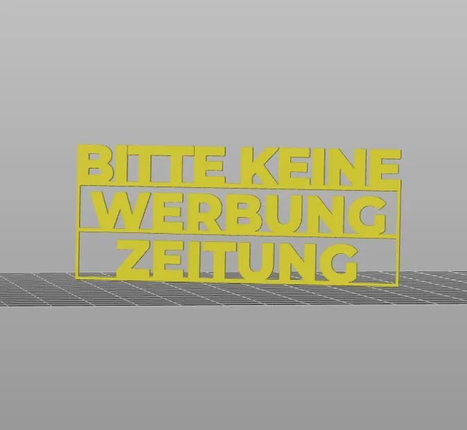 BITTE KEINE WERBUNG / ZEITUNGEN (einfarbig, leicht zu drucken)   