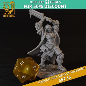 Warforged Male Barbarian - RPG Hero Character D&D 5e - Titans of Adventure Set 33