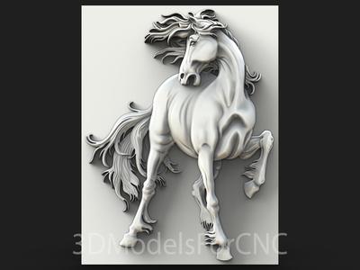 3D Model STL File for CNC Router Laser & 3D Printer Horse 5
