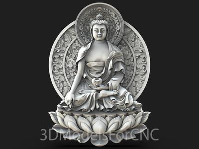 3D Model STL File for CNC Router Laser & 3D Printer Buddha 3