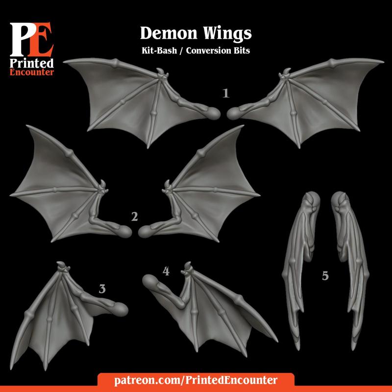 Demon / Bat / Fleshy Wings Kit-bash Conversion Bits