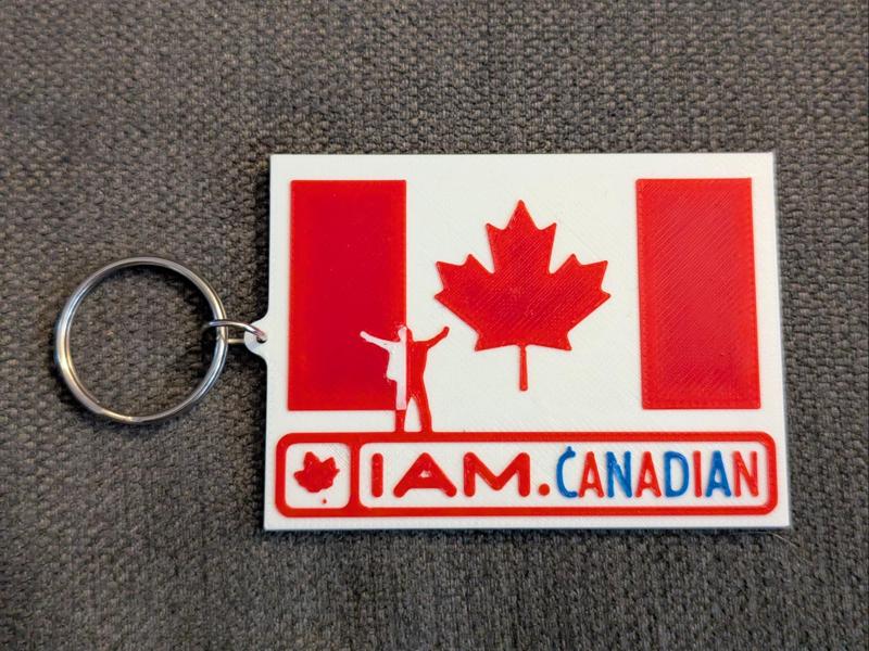 I AM Canadian luggage backpack tag