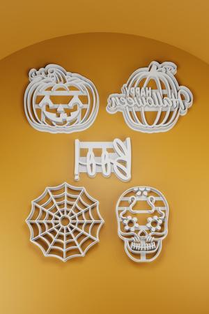 HALLOWEEN - 4 CUTTERS + 1 COOKIE STAMP