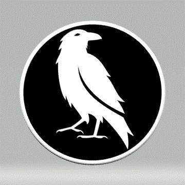 Magnetic Raven Broach