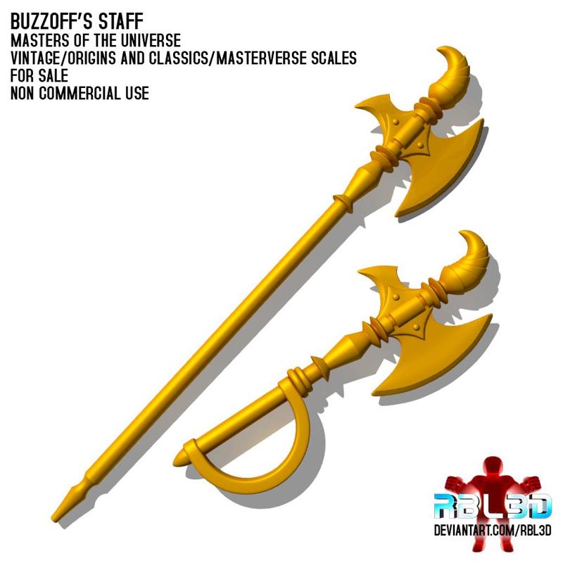 Buzzoff’s Staff/Poleaxe (Motu Compatible)