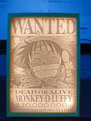 Luffy's Bounty航海王路飞悬赏令的纯白浮雕照片