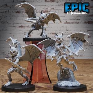 Bat Folk Warrior Set ‧ DnD Miniature ‧ Tabletop Miniatures ‧ Gaming Monster ‧ 3D Model ‧ RPG ‧ DnDminis ‧ STL FILE